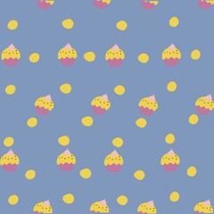 seamless pattern with cupcakes