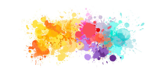 Multicolored splash watercolor blot - template for your designs.