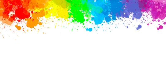 Multicolor splash watercolor stain - template for your designs.