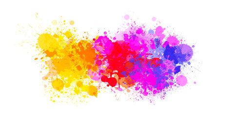 Multicolor splash watercolor stain - template for your designs.