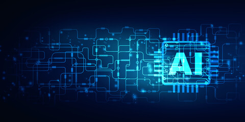 Fototapeta premium 2d rendering Artificial Intelligence (AI) concept 