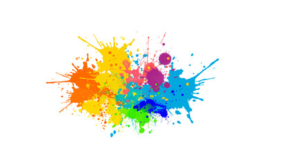 Splashing colorful watercolor colors on paper to create a background texture. Abstract paint color design background.