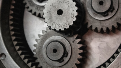 close up of gears