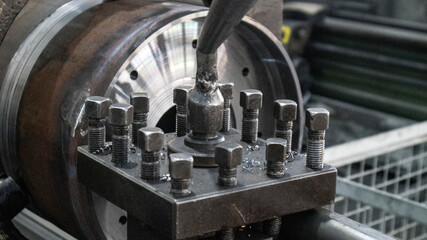 close up of an machine