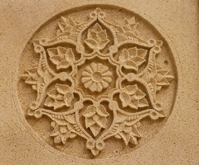 Traditional Azerbaijani ornament, stone carving