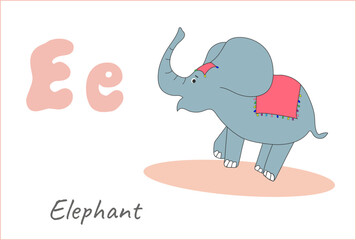 The letter E English elephant