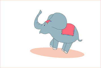 Little elephant in pastel colors