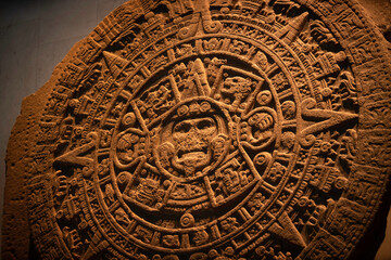 aztec sun stone mexico tenochtitlan - obrazy, fototapety, plakaty