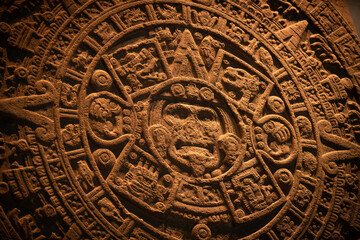 aztec sun stone mexico tenochtitlan - obrazy, fototapety, plakaty