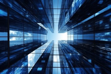 Glass business buildings background. Illustration AI Generative