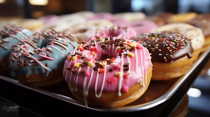 Rainbow Delights: Exploring the World of Colorful Donuts, created with Generative AI Technology