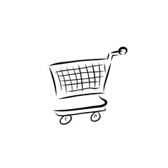 shopping cart isolated on white