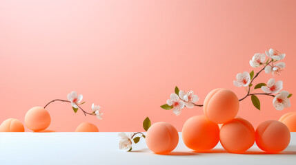 Surreal minimalism background with apricots