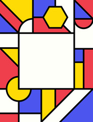 vector modern geometric bauhaus style with text space for brochure, banner, and publication background