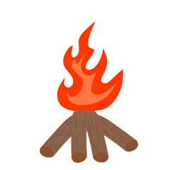 Camping bonfire illustration