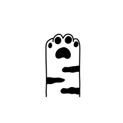 Cat paw. dog paw. cat breed vector doodle illustration