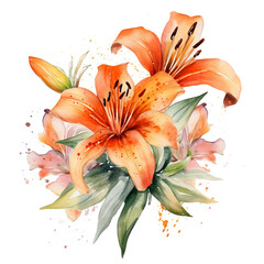 Obraz na płótnie Canvas bouquet of orange lilies
