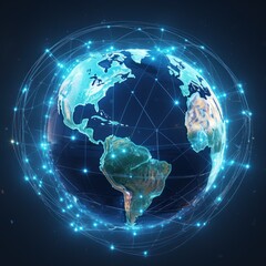 Fototapeta premium futuristic vector earth with orbit network around the globe