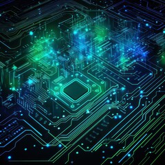 Abstract futuristic circuit board and mesh line