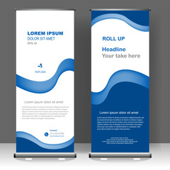 Business Roll up banner vertical template design, for brochure, business, flyer, infographics. modern x-banner and flag-banner advertising. vector illustration