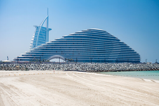Dubai, UAE &ndash; april 10, 2023: Kite Beach, Burj Al Arab, Jumeirah Marsa Al Arab, close-up, sand