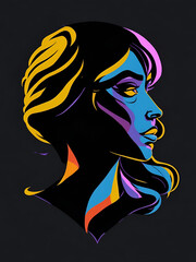 Abstract woman silhouette. AI generated illustration