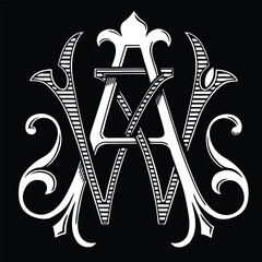 Flat logo | initial logo design | A W logo design 