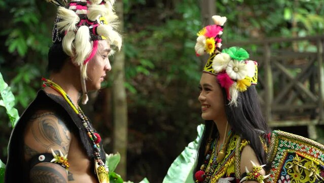 A Borneo lady showcasing the beauty of her culture through her stunning traditional clothing