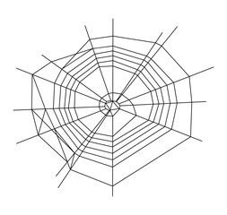 Spider web Halloween clip art vector illustration isolated on transparent background. Abstract geometric line cobweb