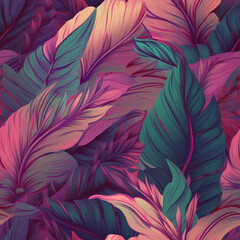 Seamless Tropical Pattern #6, Made with Generative AI