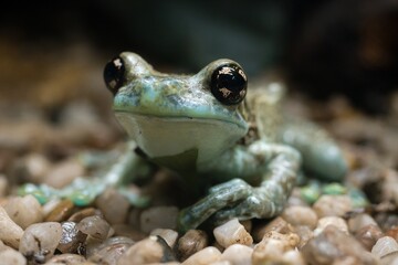 frog sitting on the ground