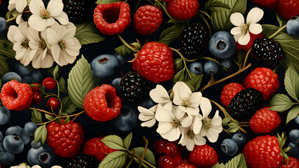 berries, seamless pattern