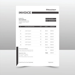 clean invoice template vector design