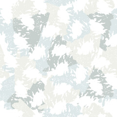 Vector multicolor seamless pattern from white, green blots. Free form abstract spots.