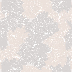 Vector multicolor seamless pattern from white and brown blots. Free form abstract spots.