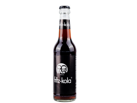 Berlin, Germany, July 15, 2023 Fritz Kola drink on a white background. Berlin, Germany, 15 July 2023