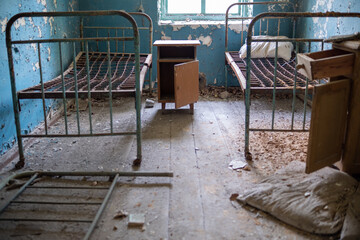 Chambers in an abandoned hospital in the exclusion zone of Belarus.