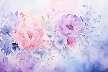 Colorful watercolor flower background