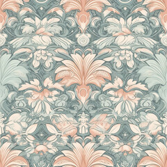 Obraz premium Seamless Demask Pattern #5, Made with Generative AI