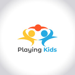 Playing Kids Foundation Logo. 
Child Development Foundation Logo Vector Design. 
Charitable Organization or Foundation Creative Colorful Logo Element.