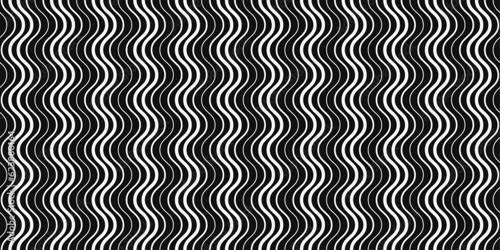 Poster Wavy simple lines. Stripes going one after another. Minimal and endless patern. For the interior, packaging, pillows, cups, notebooks, wallpapers.