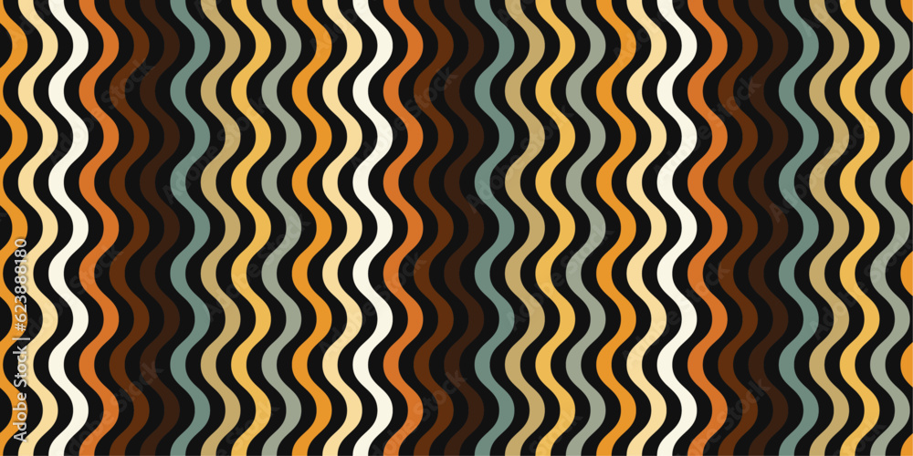 Aufkleber Wavy stylish lines. Alternating lines going one after another. Stylish and endless patern. For the interior, packaging, pillows, cups, notebooks, wallpapers.