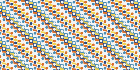 Colorful diagonal with dots, seamless pattern. Stylish and endless patern. For the interior, packaging, pillows, cups, notebooks, wallpapers.