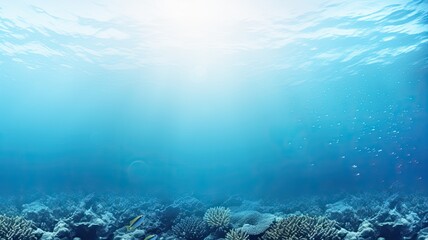 Fototapeta na wymiar Sea, ocean water. Web banner with copy space. Generative AI