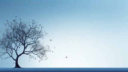 Tree. Web banner with copy space. Generative AI