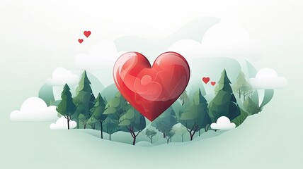 World heart day. Web banner with copy space. Generative AI