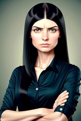 executive woman angry expression realistic IA generative 