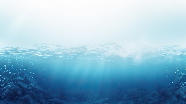 Sea, ocean water. Web banner with copy space. Generative AI