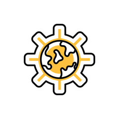 Global icon vector stock illustration.