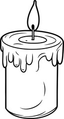 Candle Light Line Art